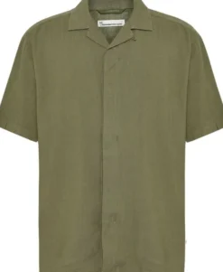Relaxed Linen-mix short sleeve shirt