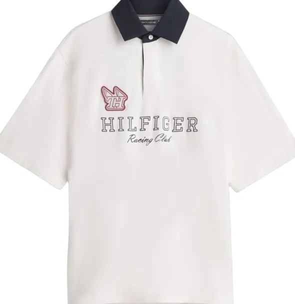 Relaxed Logo Embroidery Rugby Polo Shirt