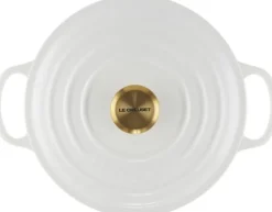 Rund støbejernsgryde 2,4L White