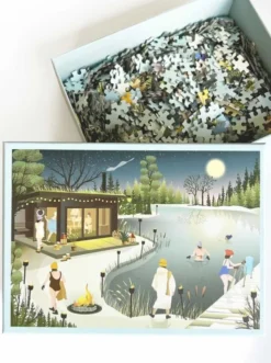 SAUNA BY THE LAKE - puslespil med 1000 brikker