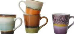 70s ceramics espresso mugs retro set of 4