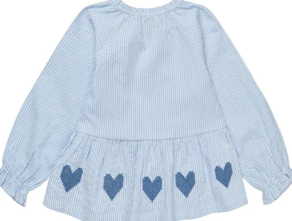 SEERSUCKER LS BLOUSE W. EMB.