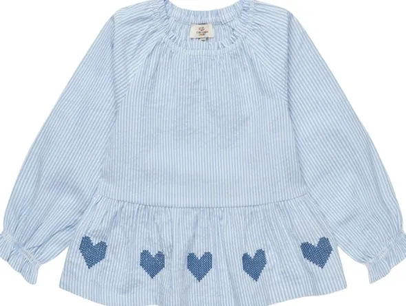 SEERSUCKER LS BLOUSE W. EMB.