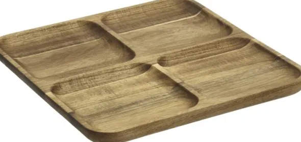 Serveringsfat 30,5 x 30,5 x 2,5 cm Akaciaträ