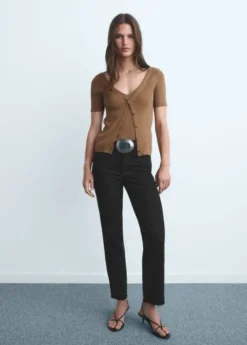 Sienna flared cotton cropped jeans