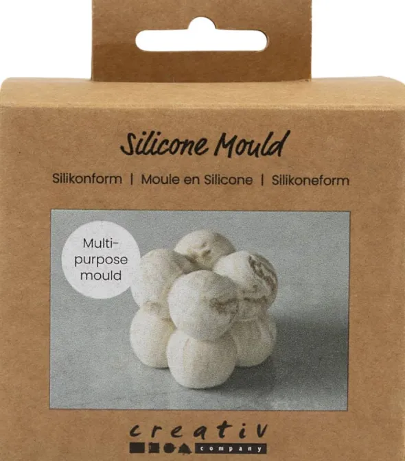 Silikoneform, Firkant med bobler, H: 4 cm.
