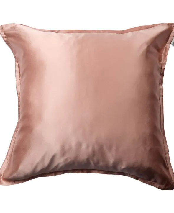 Silke örngott med blixtlås, 100 % mullbärsilke, 60x63 cm, rosa