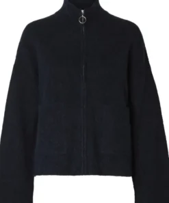 SLFSIA RAS LS ALPACA BLEND KNIT ZIPPER CARDIGAN