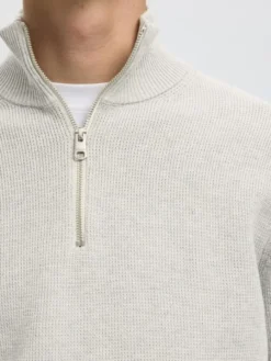 SLHDANE LS KNIT STRUCTURE HALF ZIP