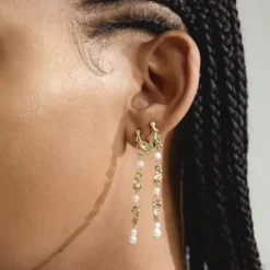 SLOAN pearl earrings gold-plated