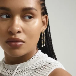 SLOAN pearl earrings gold-plated