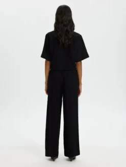 SLWLUISA MW WIDE LINEN BLEND PANT N