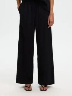 SLWLUISA MW WIDE LINEN BLEND PANT N