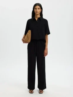 SLWLUISA MW WIDE LINEN BLEND PANT N