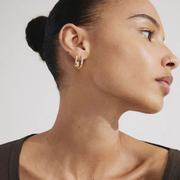 STAR recycled hoops, guldbelagt Twi