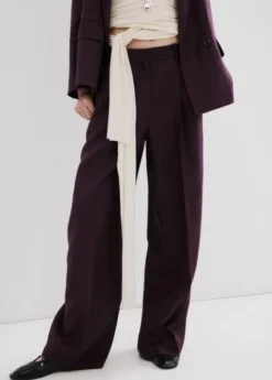 Straight-fit linen suit trousers