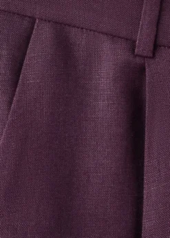 Straight-fit linen suit trousers