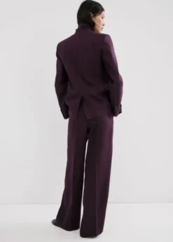 Straight-fit linen suit trousers