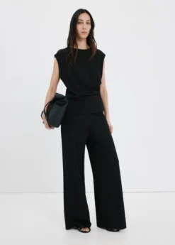 Straight-fit trousers with elastic