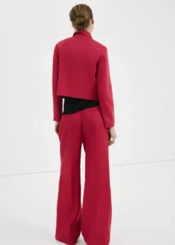 Straight linen-blend trousers