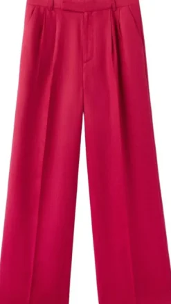 Straight linen-blend trousers