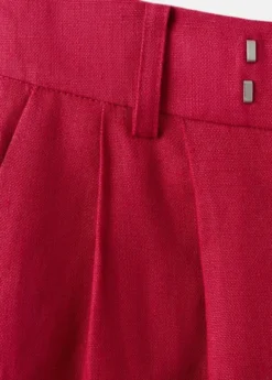 Straight linen-blend trousers