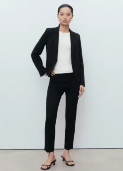 Straight mid-rise trousers