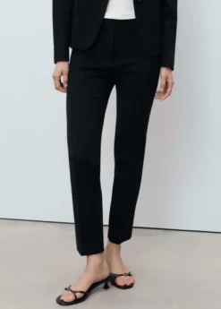 Straight mid-rise trousers