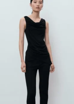 Straight mid-rise trousers