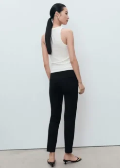 Straight mid-rise trousers