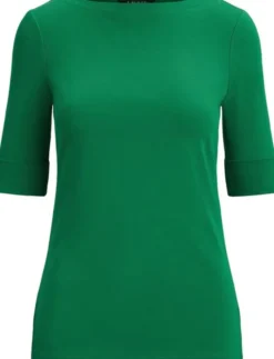 Stretch Cotton Boatneck Tee