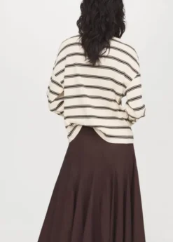Striped cotton-blend sweatshirt