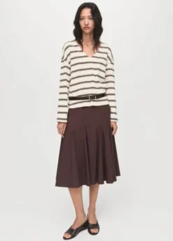 Striped cotton-blend sweatshirt