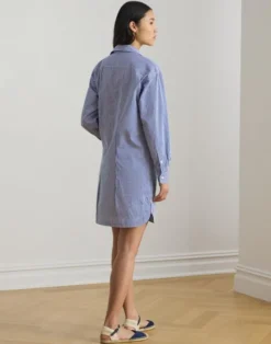 Striped Cotton Broadcloth Shirtdress