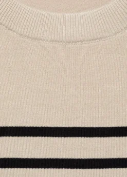 Striped short-sleeved sweater