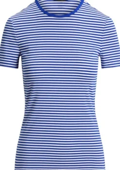 Striped Stretch Cotton Crewneck Tee