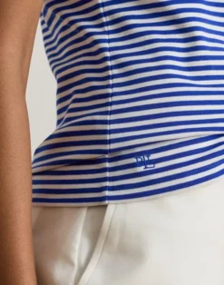 Striped Stretch Cotton Crewneck Tee