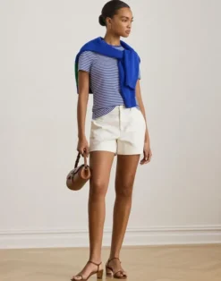 Striped Stretch Cotton Crewneck Tee