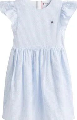 Stripe Seersucker Fit And Flare Dress