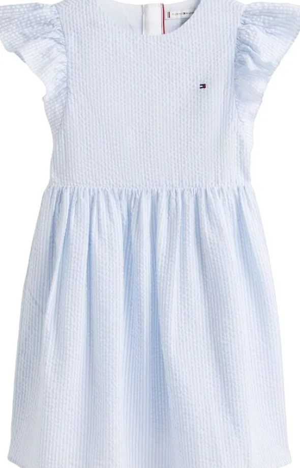 Stripe Seersucker Fit And Flare Dress