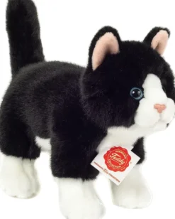 Teddy Hermann - Stående sort-hvid kat 20 cm