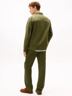Textured Washed Sateen Utility Shirt Jacket