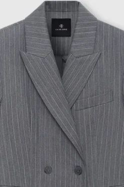 TIPHAINE BLAZER - LIGHT GREY PINSTRIPE