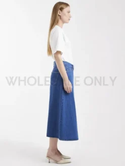 TSABBY WRAP DENIM MIDI SKIRT DB DNM