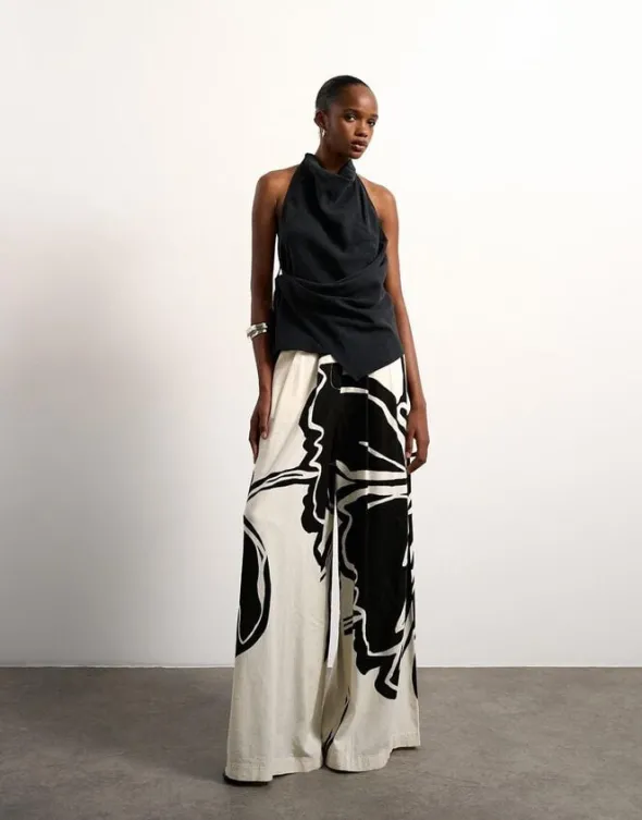 TSFIONA WIDE LEG TROUSERS WVN