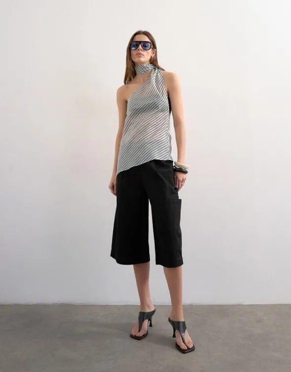 TSHANNY HALTER SCARF TOP WVN