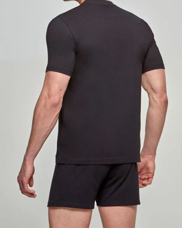T-shirt O Neck Rib Pure Cotton