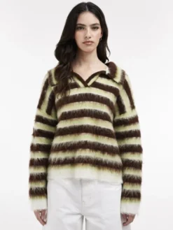 TSKAREN LS V-NECK KNIT POLO