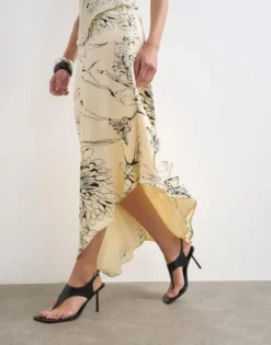 TSMANI ASYMMETRIC SLIP SKIRT WVN