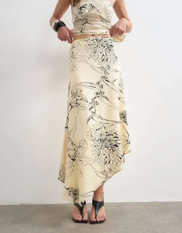 TSMANI ASYMMETRIC SLIP SKIRT WVN